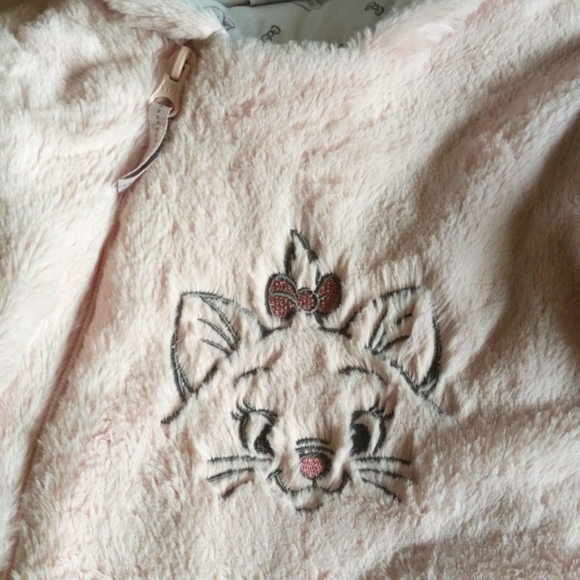 disney aristocats marie fluffy pink zip-up bunting suit 6-12 months baby girl - Picture 2 of 11